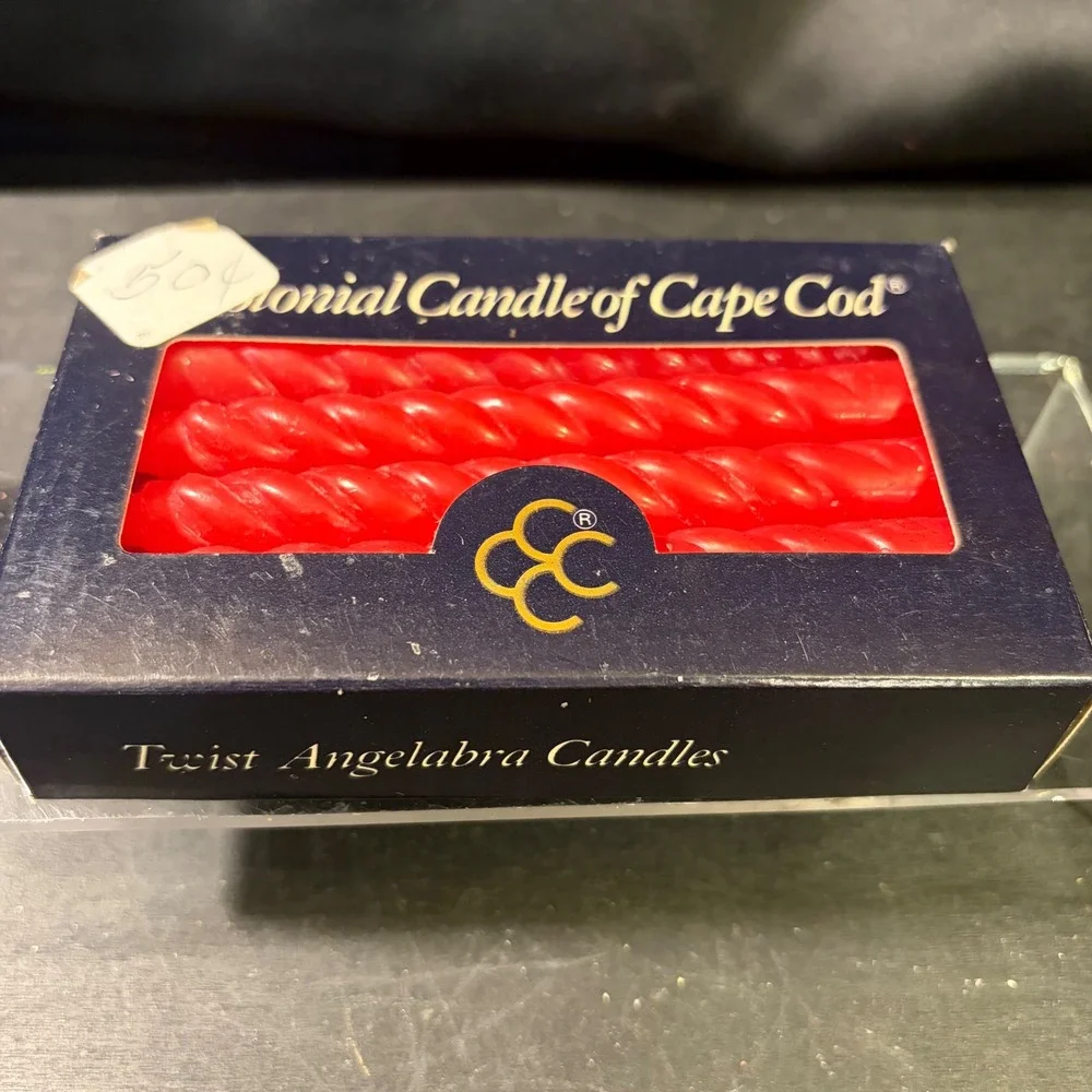 Colonial Candle of Cape Cod Red Twist Angelabra Candles 4.5 Inch 12 Count G0420